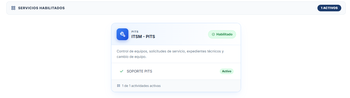 Servicios habilitados en OptaERP